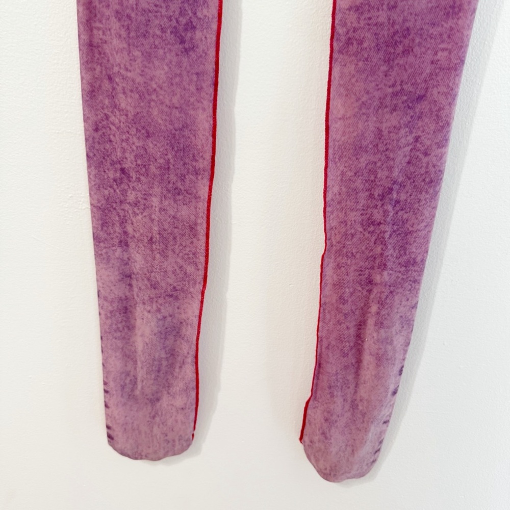 DIESEL PURPLE SHEER DENIM JEAN GRAPHIC PRINT P-KOLL D1 TIGHTS FOOTED LEGGINGS - Picture 9 of 10